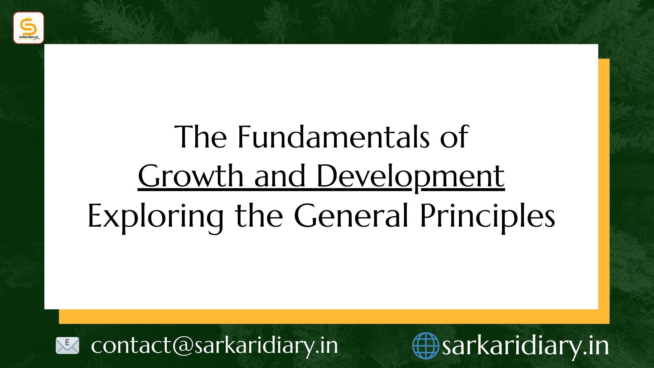 Fundamentals of Growth and Development