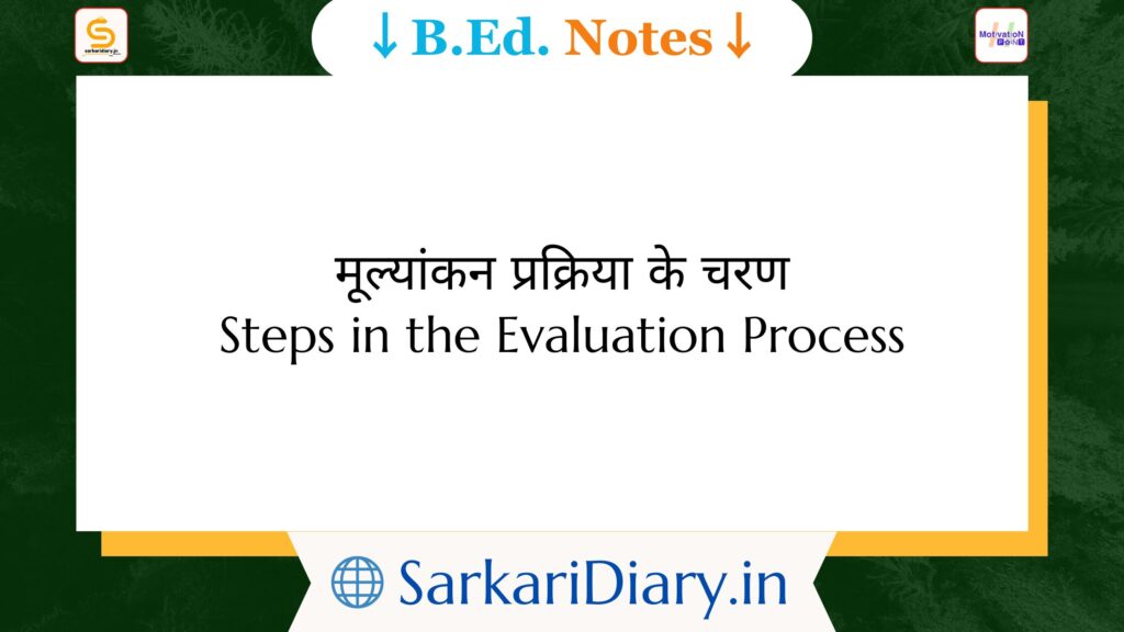 Steps in the evaluation process B.Ed Notes By Sarkari Diary