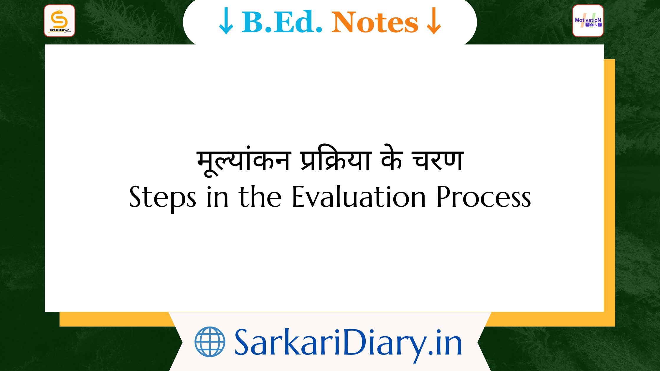 Steps in the evaluation process B.Ed Notes By Sarkari Diary