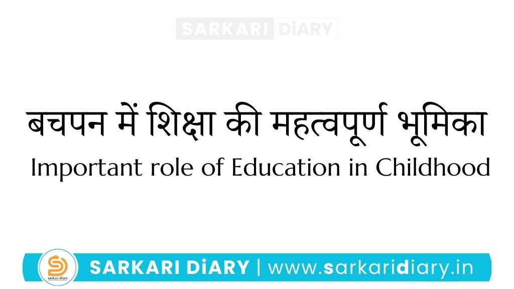 Important role of Education in Childhood b.ed notes