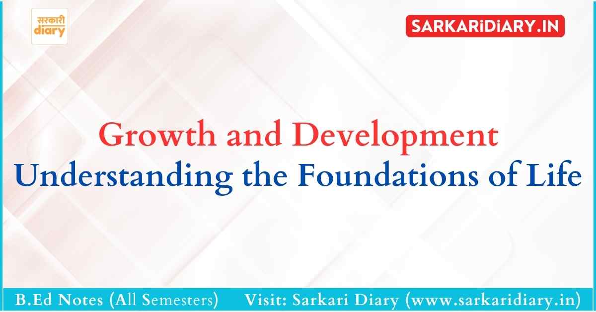 Growth and Development: Meaning, Concepts and Foundations B.Ed Notes